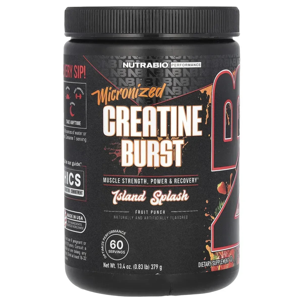 NutraBio Creatine Monohydrate Powder (100 Serving)