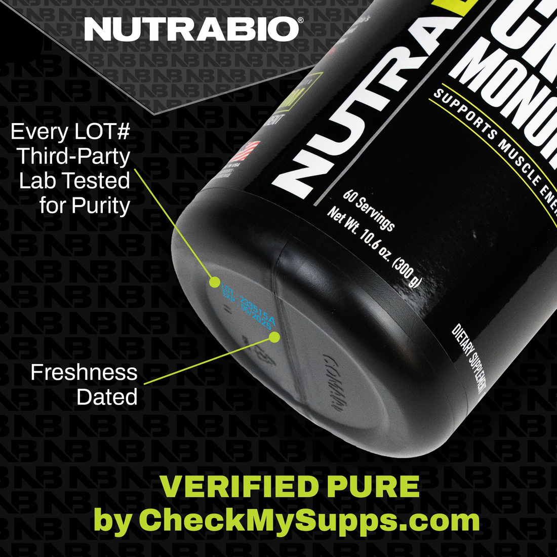 NutraBio Creatine Monohydrate Powder (200 Serving)