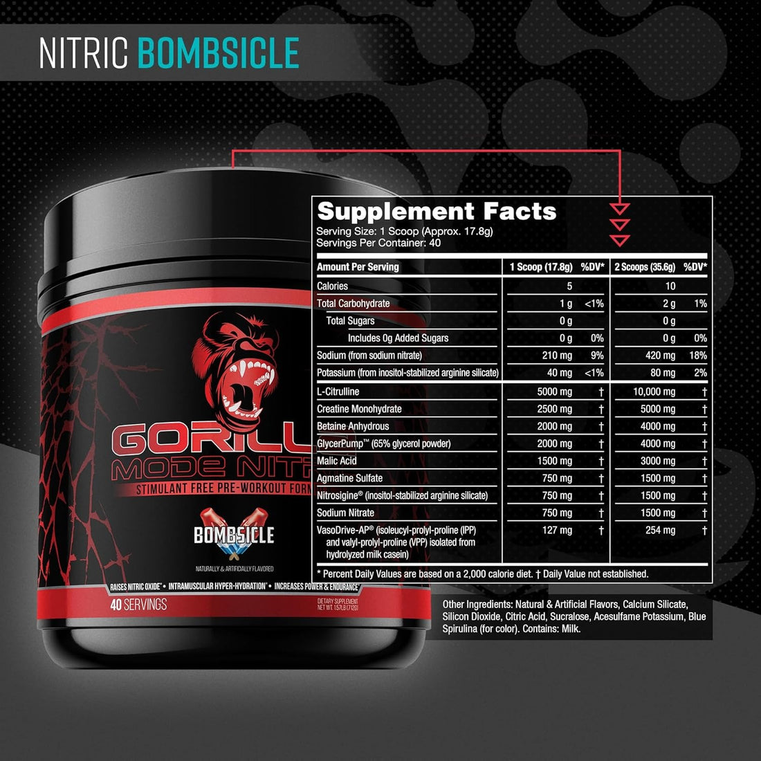 Gorilla Mode Stimulant Free Pre-Workout