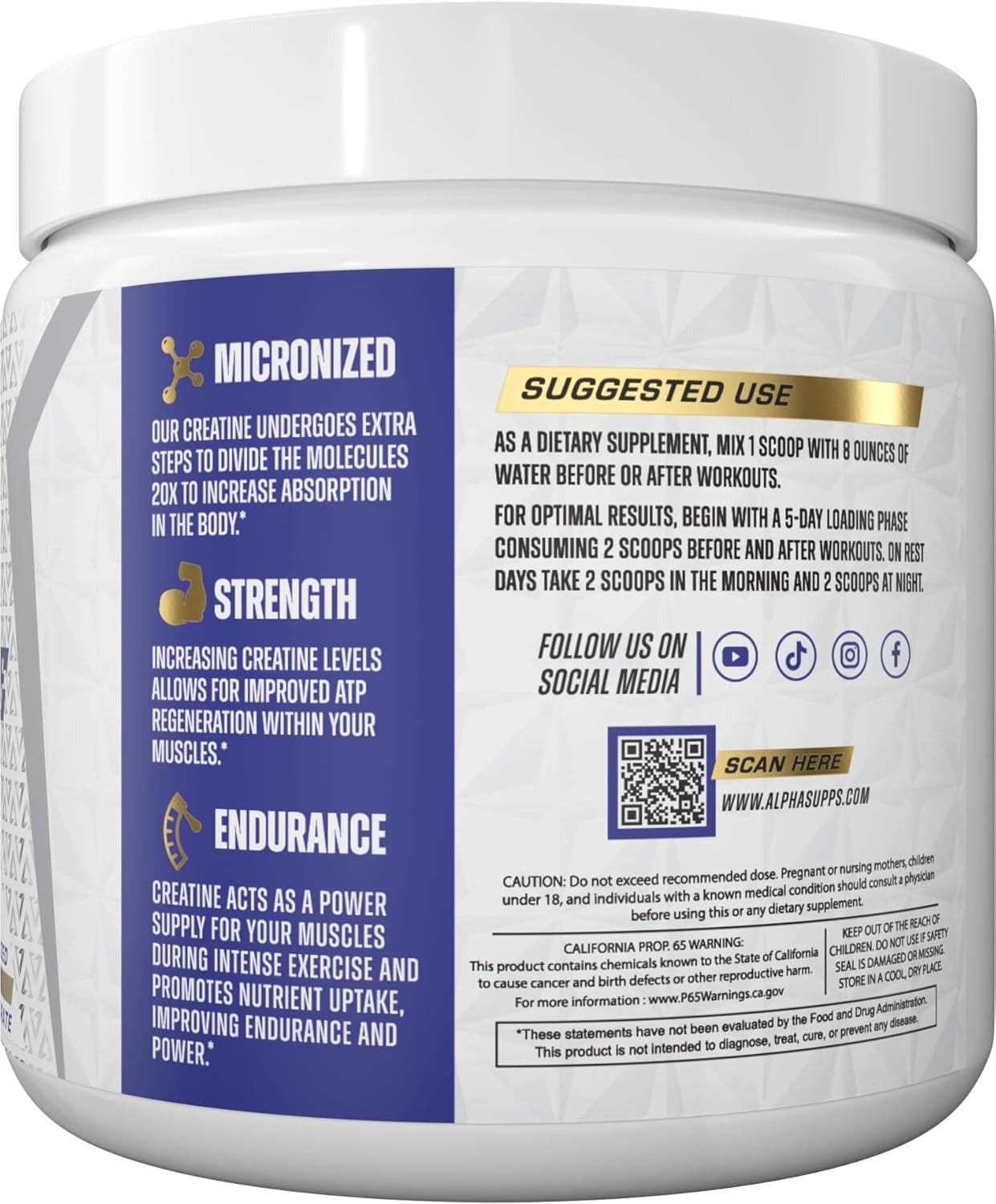 Alpha Creatine Powder - Unflavored