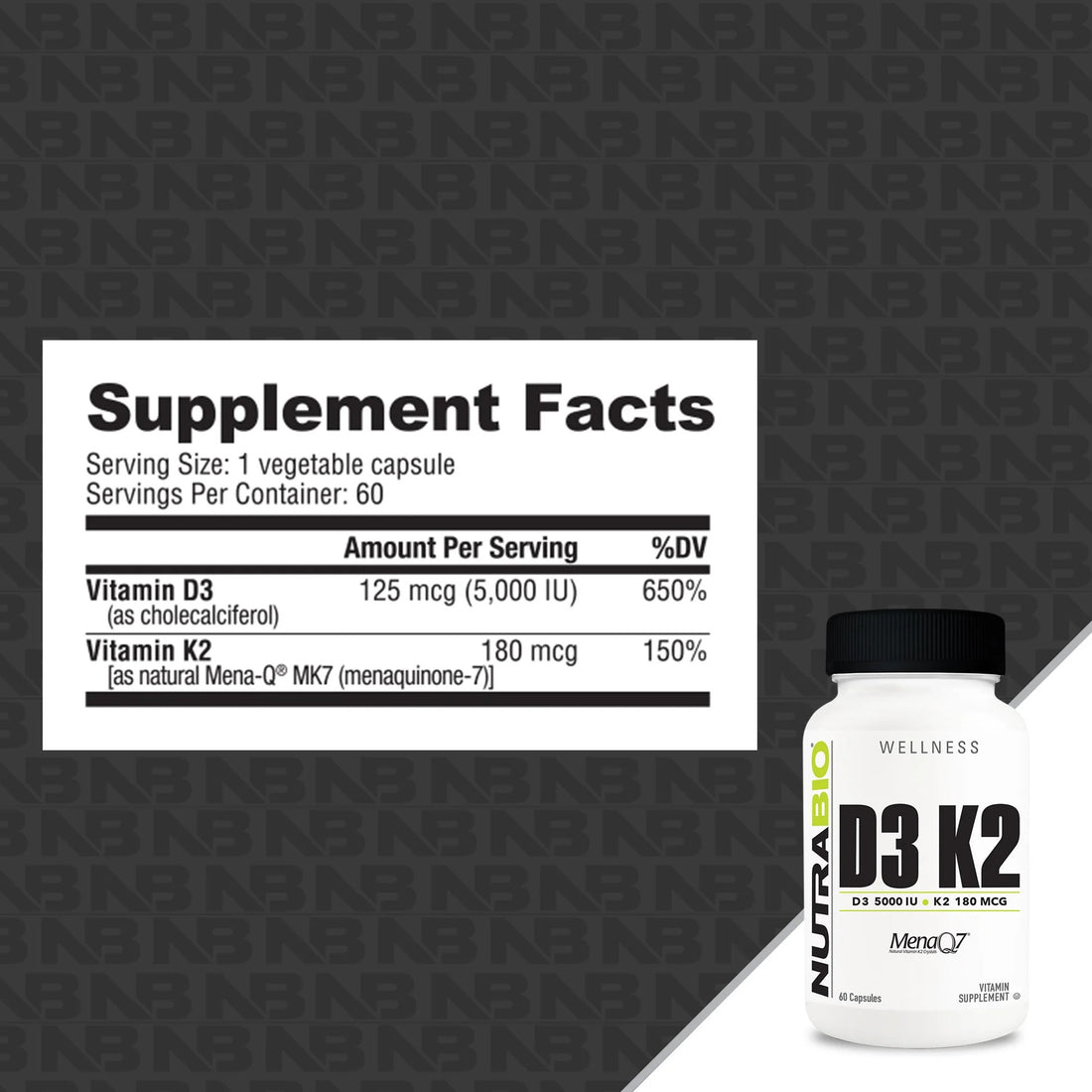 Vitamin D3 K2 by NutraBio