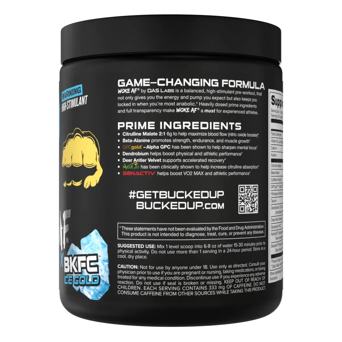 Bucked Up Woke AF - High Stimulant Pre-Workout